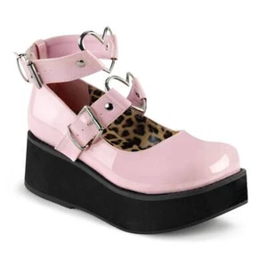 Demoniacult Sprite-02 Baby Pink Patent Platform Shoe UK8 IN-STOCK - Picture 1 of 6