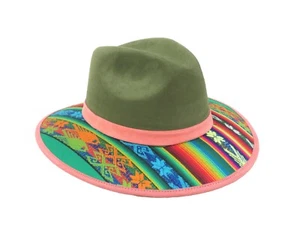 Mexican Camino Hat | Vibrant Sarape Stripes | Size Medium - Picture 1 of 10