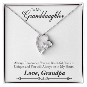 REGALO Nieta, Collar Corazón Mujer Moda Joyería Colgante Cadena Abuelo - Imagen 1 de 6