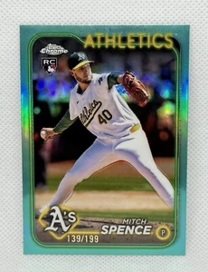 2024 Topps Chrome Update Mitch Spence #USC166 Aqua Refractor /199 A's RC Rookie - Picture 1 of 2