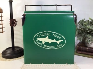 Dogfish Head Craft Brewed Ales grün Metall Eisbox/Kühler~SEHR COOL~UNIKAT - Bild 1 von 21