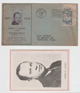 Ossing NY SING SING PRISION Lawes Warden advt cover 1935 w/ Lawes insert (g279) - Picture 1 of 1