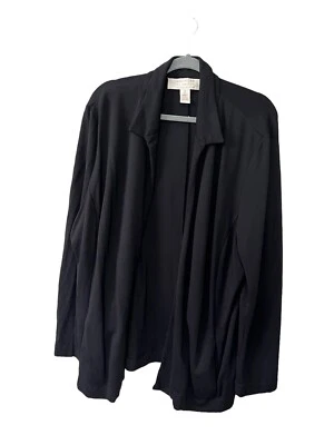 Chaqueta Blazer Badgley Mischka American Glamour 2X Negra Frente Abierto Foto 1 de 4