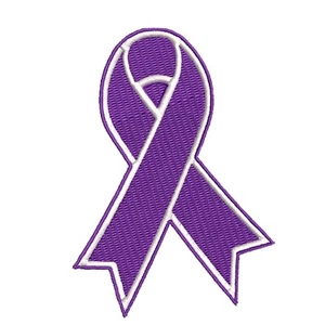 Domestic Violence Support Ribbon Purple Patch Embroidered Iron-on Applique - Picture 1 of 12