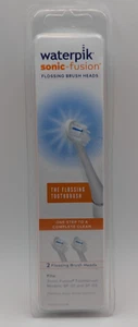 Waterpik Sonic-Fusion Replacement Flossing Brush Heads Compact White NEW 2-pack - Picture 1 of 2
