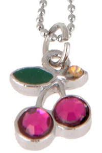 Ink CHERRY cerezas piedra brillante collar retro Rockabilly - Imagen 1 de 5