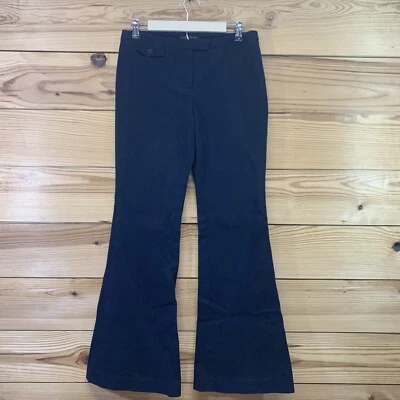 Pantalones Theory Flare 8 Azul Marino Elastizados Chino Frente Plano Tiro Bajo Campana Parte Inferior B16 Foto 1 de 4