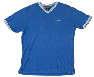 Chaps Ralph Lauren Mens Vneck knited Tshirt short sleeve Light Blue Large - Picture 1 of 5