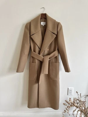 Casaco de lã com cinto de camelo CARVEN FR 36 pequeno - Imagem 1 de 4