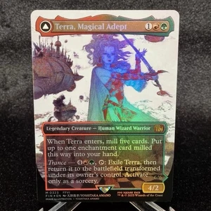 Magic the Gathering Terra, Magical Adept (Borderless) Final Fantasy Foil MTG TCG - Picture 1 of 3