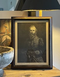 Numbered Framed Lithograph CONFEDERATE CIVIL WAR ERA GENERAL J.E.B. STUART - Picture 1 of 19