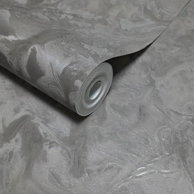 Modern Shimmer taupe gray faux silk fabric textured contemporary wallpaper rolls - Image 1 of 4