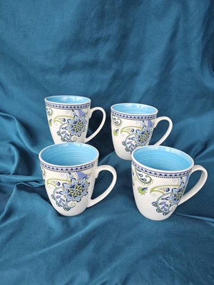 Patrón Paisley Fiesta Azul Elama 4 piezas. Tazas de 12 oz  Foto 1 de 4