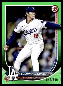 Bowman 2025 borde verde neón Yoshinobu Yamamoto 046/399 #18 - Imagen 1 de 2