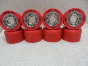 Set of (8) Pink Radar Mojo Wheels 62mm 88a E-Tech wheel with "Turbo" metal hub - Picture 1 of 13