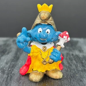 Smurfs 20046 Emperor Smurf King Crown Figure Vtg Schleich Figurine Gold Head - Picture 1 of 6
