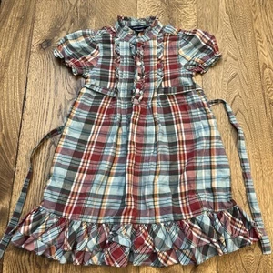 Ralph Lauren Girls Plaid Dress with Ruffle, Girls Size 6X - Picture 1 of 6