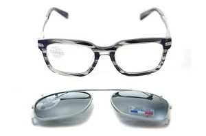 VUARNET SX 3000 1405 0003 Square Eyeglasses CLIP ON SUNGLASSES GREY SILVER MIRRO - Picture 1 of 16