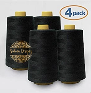4 PACK of 6000 Yard each Spools Sewing Thread All Purpose 100% Polyester - Picture 1 of 33