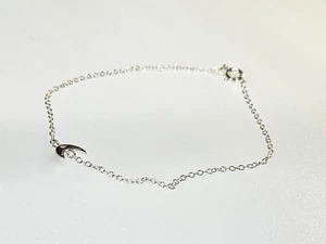 Sterling Silver 925 Bracelet Moon Discreet Chain Friendship 0.62g - Picture 1 of 8