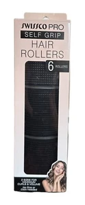 Set of 6 Swissco Pro Self Grip Hair Rollers - 2 Sizes For Maximum Curls & Volume - Picture 1 of 4