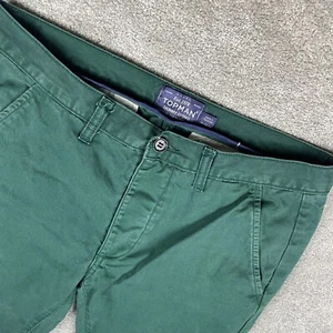 Topman Pants Mens Size 32x30 Green Flat Front Skinny Chino Bottoms - Picture 1 of 13