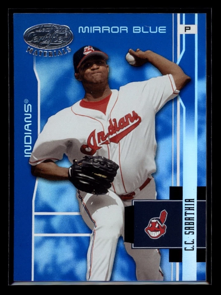 Espejo azul materiales certificados hoja CC SABATHIA 2003 #55 9/50 Foto 1 de 2