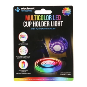 Rechargeable Battery Multicolor RGB LED Cup Holder Light for Car Accent Lighting - Picture 1 of 1