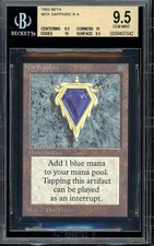 Mox Sapphire - Beta, BGS 9.5 QUAD++ GEM MINT. MTG (pop 1 of 43)