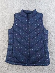 Gap Kids Jacket Vest XL Blue Polka Dot Full Zip Cold Control Polyester Filled - Picture 1 of 12