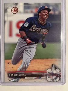 Ronald Acuña 2017 Bowman Draft Prospect Atlanta Braves - Imagen 1 de 2