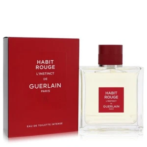 Habit Rouge L'instinct by Guerlain Eau De Toilette Intense Spray 3.3 oz Men - Picture 1 of 1