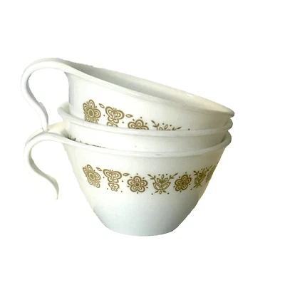 Juego de 2 tazas de té con mango de gancho y 1 azucarero vintage Corelle by CorningWare Foto 1 de 4