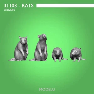 MODELU OO Gauge Rats (x6) - Picture 1 of 1