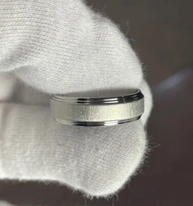 Comfort Fit Ring, Titanium Band, Double Stepped Edges, Made to Order, Wedding - Picture 1 of 9