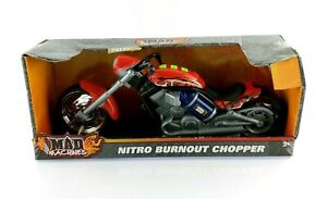 Mad Machines Nitro Burnout Chopper Sounds Lights Red Color 13' Long USA Seller