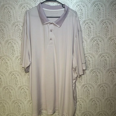 Camisa polo de golf Reebok para hombre 5XLT púrpura a rayas manga corta camiseta deportiva Foto 1 de 4