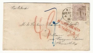 1855 Großbritannien - Six Pence isoliert auf Umschlag für die Schweiz aus Liverpool - Bild 1 von 2