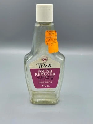 Винтажный 1970-х Wisk супер быстрый лак для ногтей удаления кондиционер стеклянная бутылка реквизит - Изображение 1 из 4