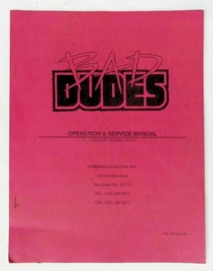 Juego de arcade Bad Dudes 1988 manual de servicio de operación Data East - Imagen 1 de 6