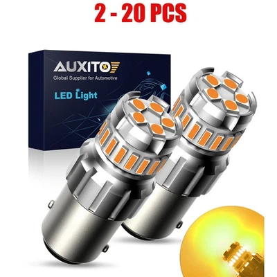 Juego de 2-20 PIEZAS 1200LM LED 1156 Bombillas Amarillas Luz Inversa Respaldo Lámpara de Freno de Estacionamiento Foto 1 de 4