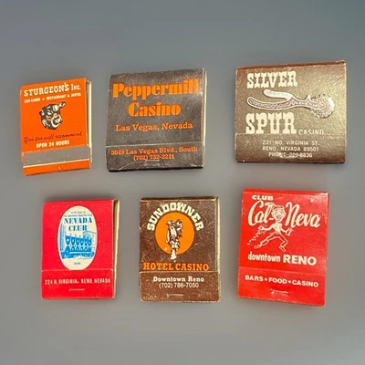 Vintage Lot of 6 Matchbooks Las Vegas Reno & Others Nevada Casino Hotel Diner - Image 1 of 4