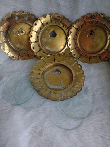 Brass Butterflies Frames Set of 4 w/Glass Inserts Made in England READ Descript - Picture 1 of 4