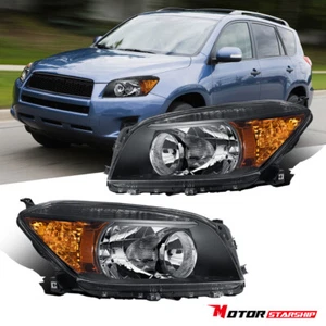 Headlights Black Headlamps Replacement Left+Right for 2006 2007 2008 Toyota RAV4 - Picture 1 of 8