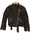 all saints suede jacket - Vintage Hitchen Biker - Khaki & Silver - UK 2 RRP £298