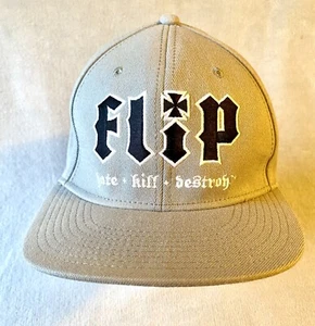 Flip Ball Cap Hate-Kill- Destroy 5-Panel Stretch Adjustable Gray W/Black Letters - Picture 1 of 3