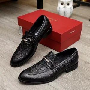Luxury Brand Leather Shoes Men's Business Dress Casual Shoes Sharp Tip Loafers - Picture 1 of 15