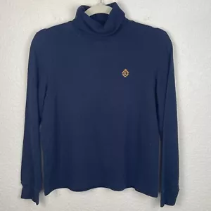 Lauren Ralph Lauren Baumwoll Rollkragen Pullover Damen Petite Small Blau Wappen - Bild 1 von 8