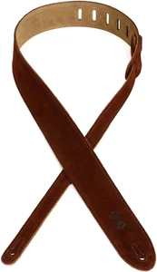 Leathers MS12-BRN 2" Hand-Brushed Suede Guitar Strap, Brown - Picture 1 of 1