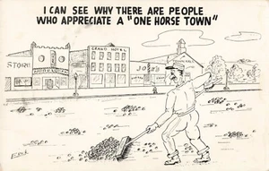 Postcard Vintage Comic Humor Street Sweeper One Horse Town Glacier Stationery B6 - Picture 1 of 2